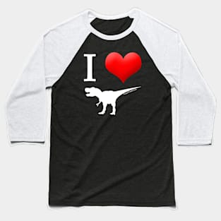 I Heart Dinos Baseball T-Shirt